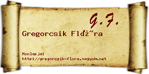 Gregorcsik Flóra névjegykártya